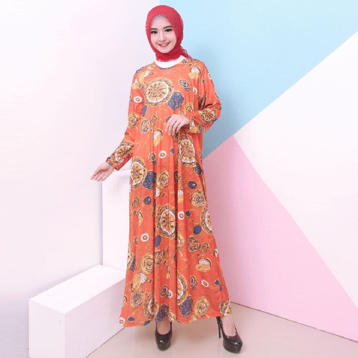 PROMO GAMIS MURAH Baju Gamis Wanita Gamis Jumbo 4L Bahan Kaos9386