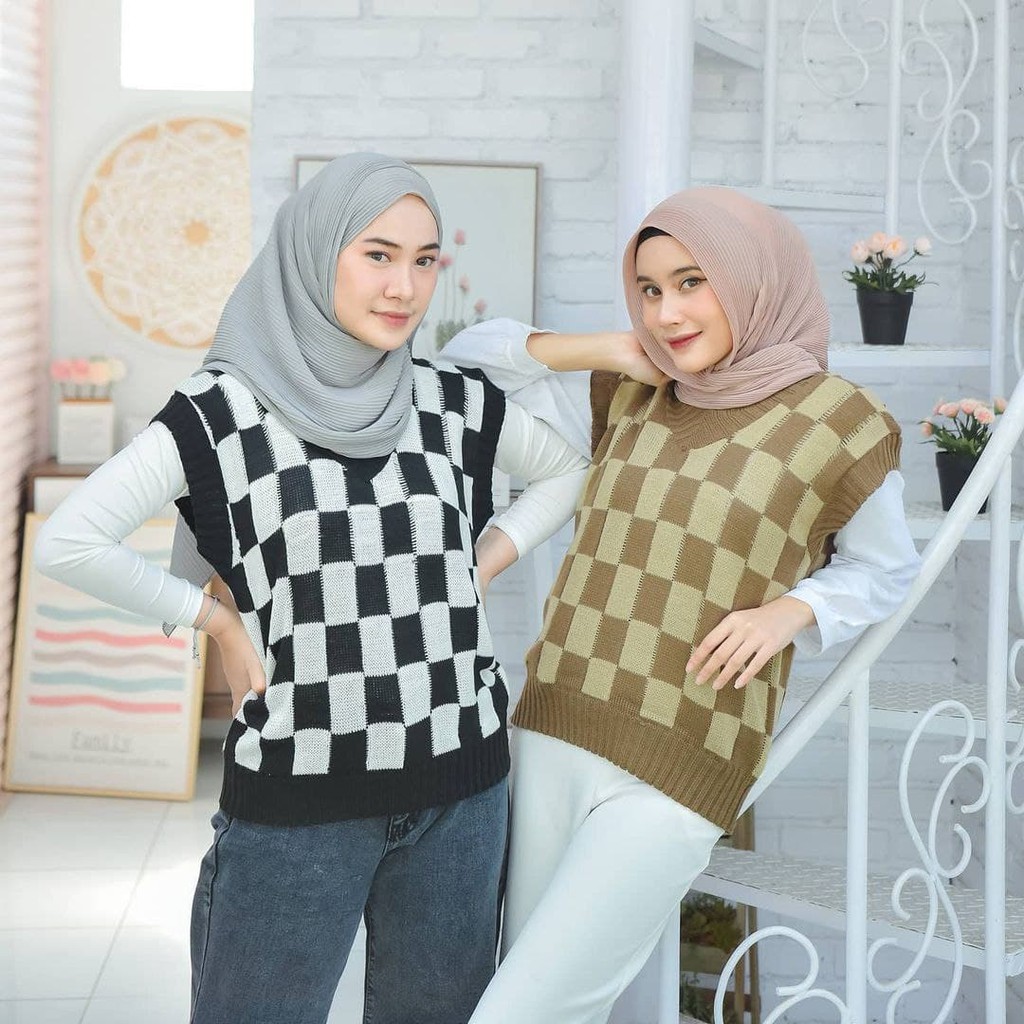 Nara Grosir - Big Catur Vest l Sweater Polos l Sweater Pria dan Wanita