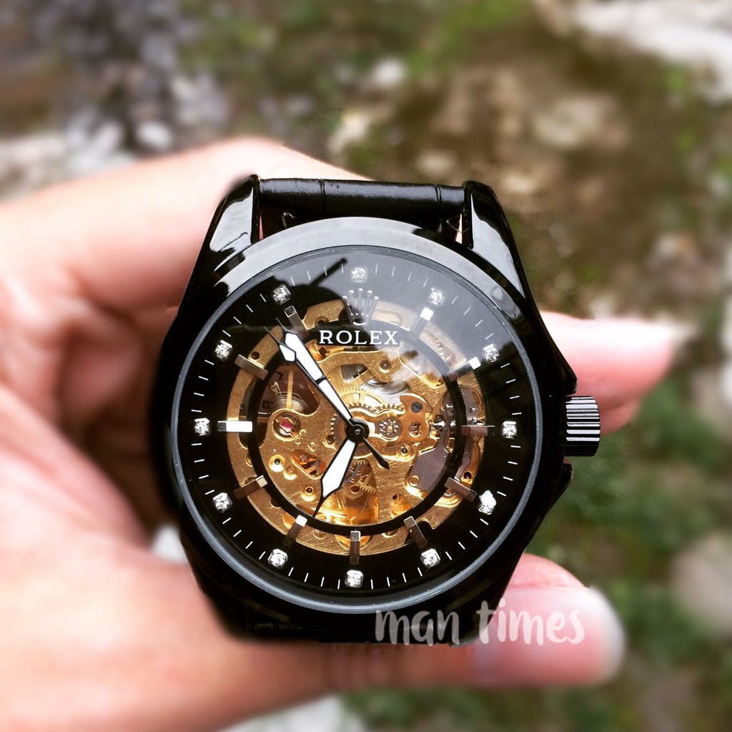 jam tangan pria ROLEX AUTO KULIT RX52