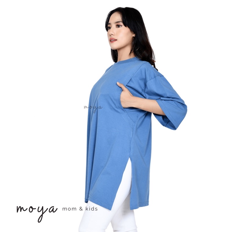 Kaos Oversize Casual Busui Friendly Bukaan Kanan Kiri LD 130cm Kaos Polos Hijab Friendly  moya mom &amp; kids