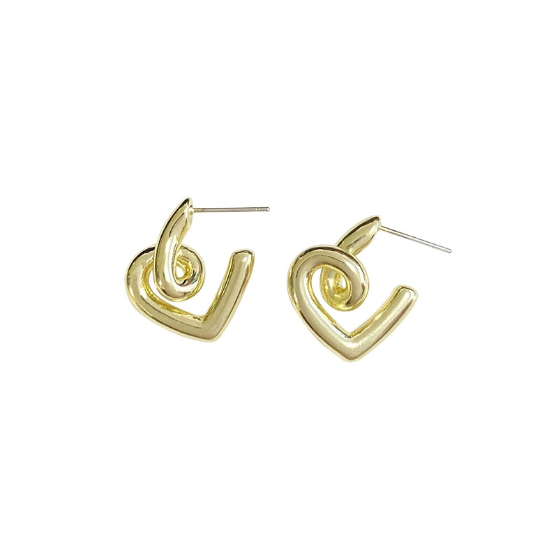 Anting Tusuk Motif Hati Merah Ala Korea Untuk Wanita