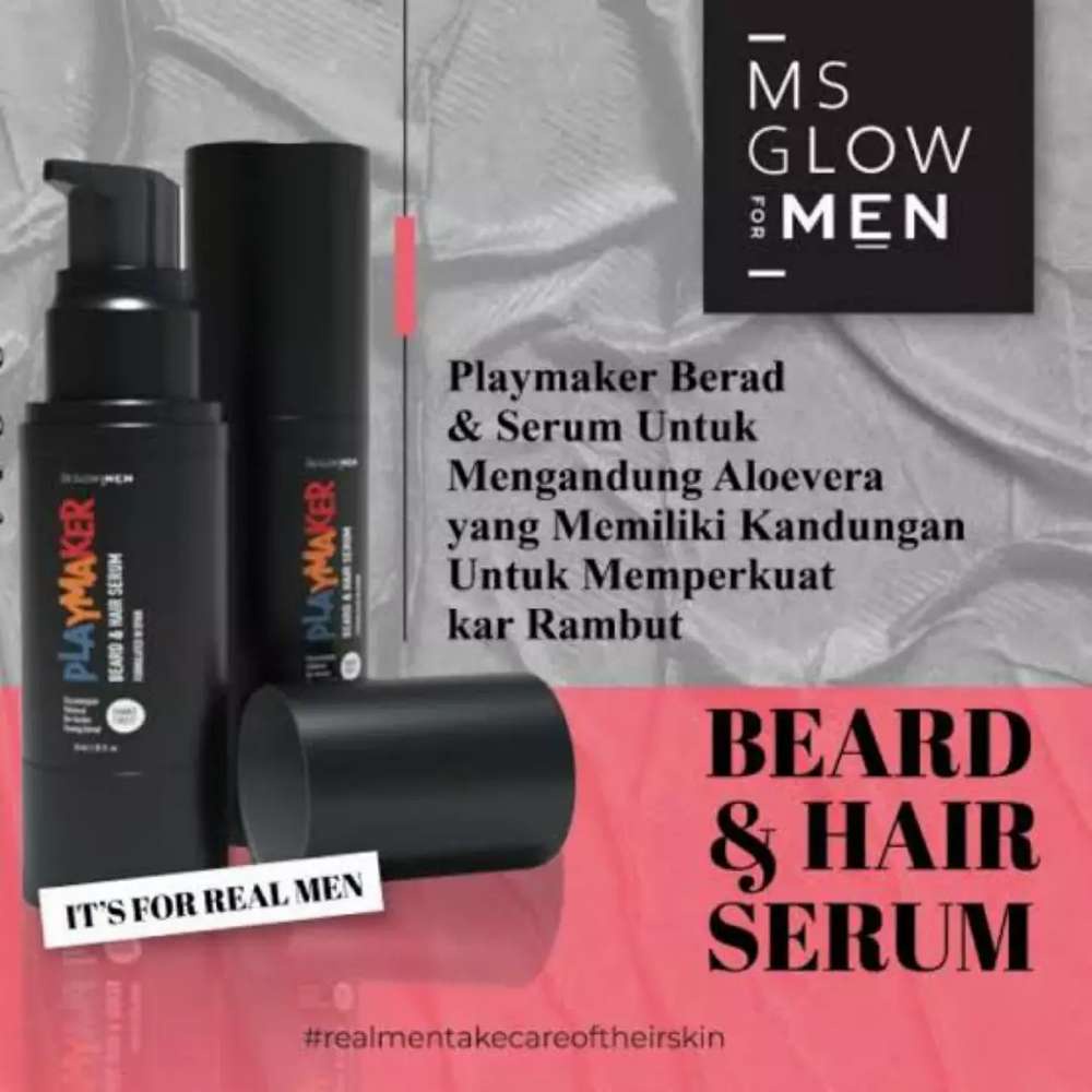 PLAYMAKER BEARD & HAIR SERUM BY MSGLOW FOR MEN
