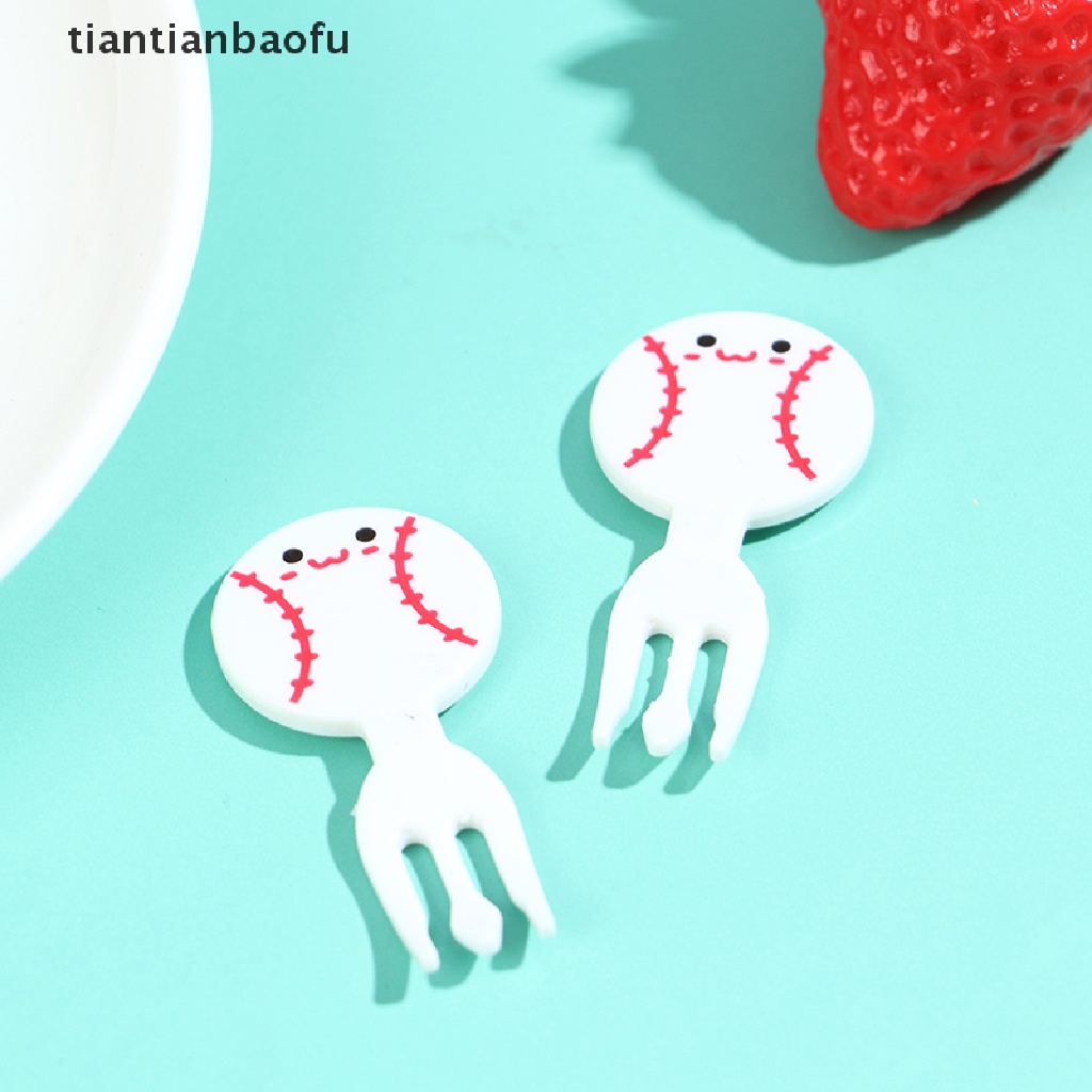 [tiantianbaofu] 8Pcs Mini Football Sport Fruit Fork Cartoon Snack Cake Dessert Food Toothpick Boutique