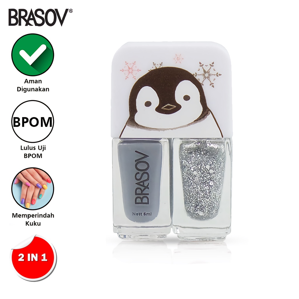 BRASOV Kutek / Cat Kuku Nail Polish 2 In 1 6 ML Kutex BPOM SGL01-NAIL-POLISH Varian Warna