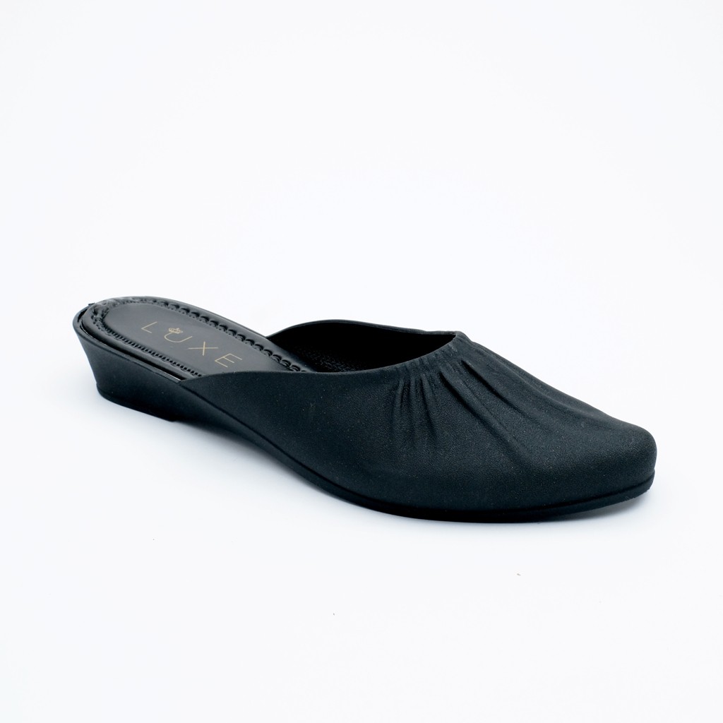 CPE SLPM MULES 064 Sandal Slop Slip On Teplek Wanita Sandal Cewek-Black
