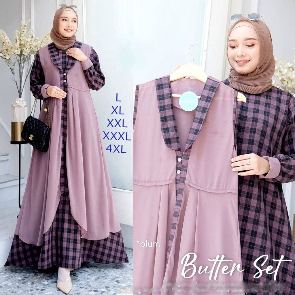 Outer + Gamis Jumbo Modern Terbaru Size L XL XXL XXXL 4L-2