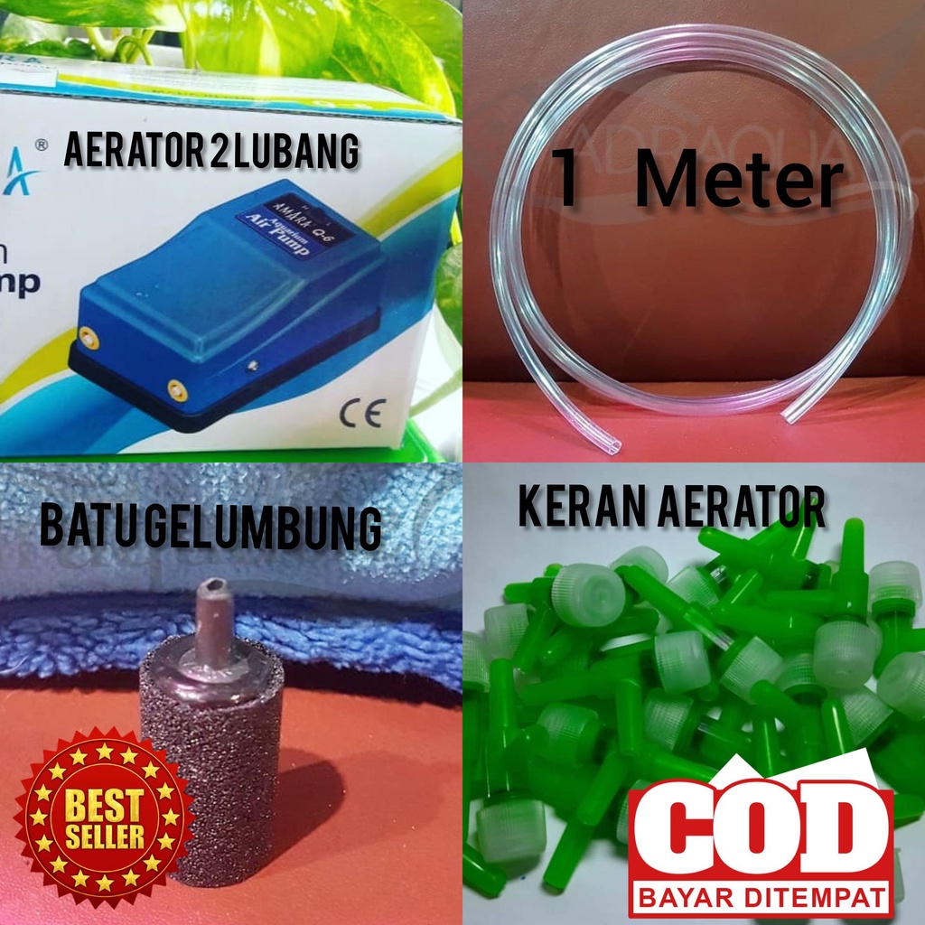 Aerator Amara 2 lubang 1 paket lengkap