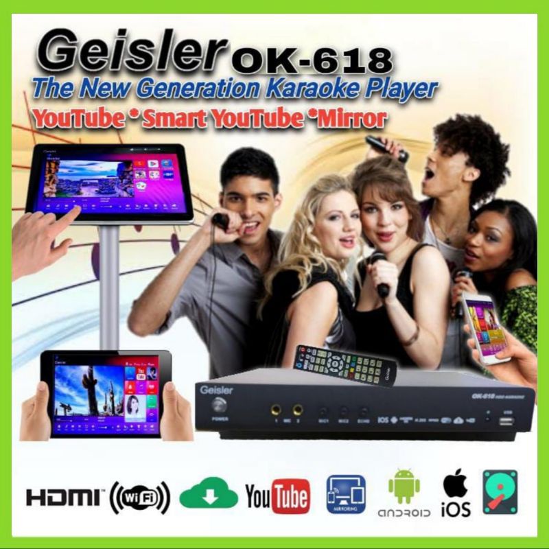 Player Karaoke GEISER OK 618 Dan Touch Screen HD 3 tera 60 ribu Lagu