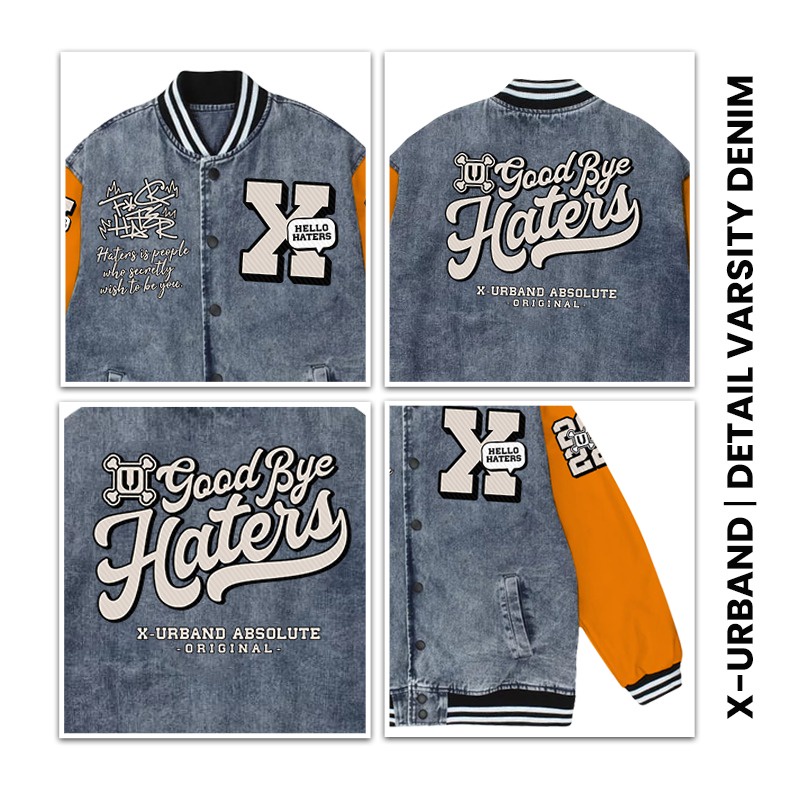 Dhozen Varsity Jacket Denim Good Bye Hatters A260