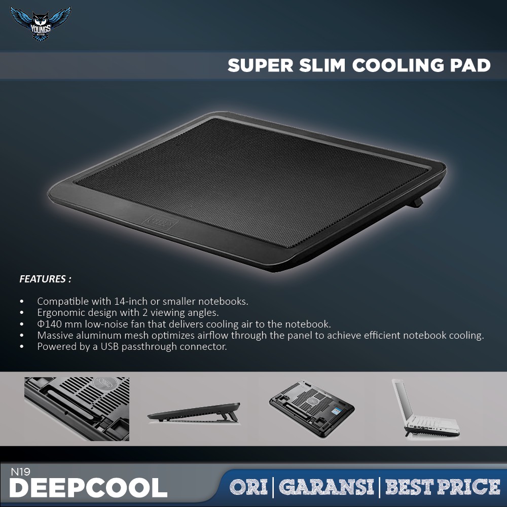 DEEPCOOL N19 COOLING PAD LAPTOP COOLER DEEP COOL