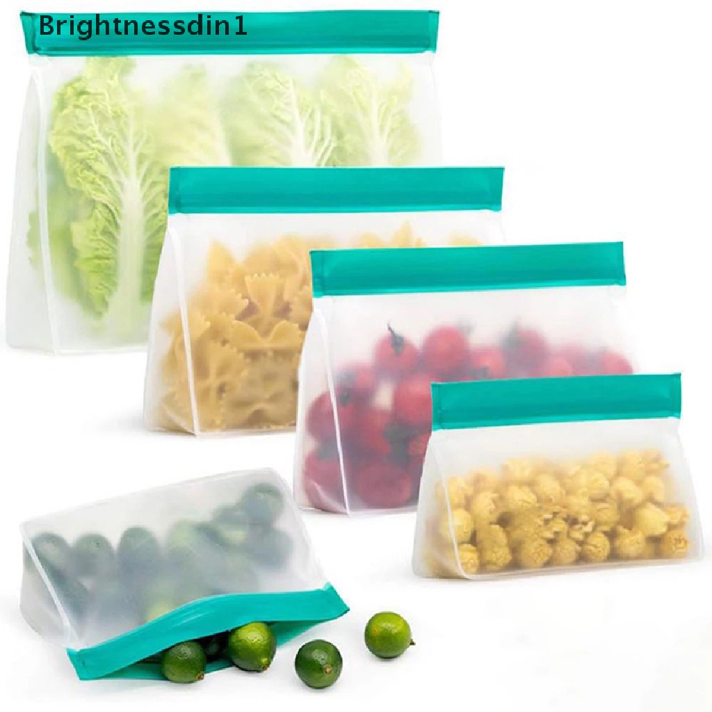 1 In 1 Kantong Penyimpanan Makanan Bahan Silikon PEVA Tahan Bocor Dengan Ziplock Reusable