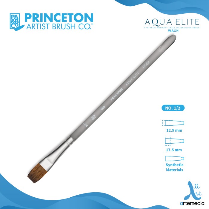 

Kuas Lukis Princeton Aqua Elite 4850W Wash Synthetic Brush SH - NO. 1/2