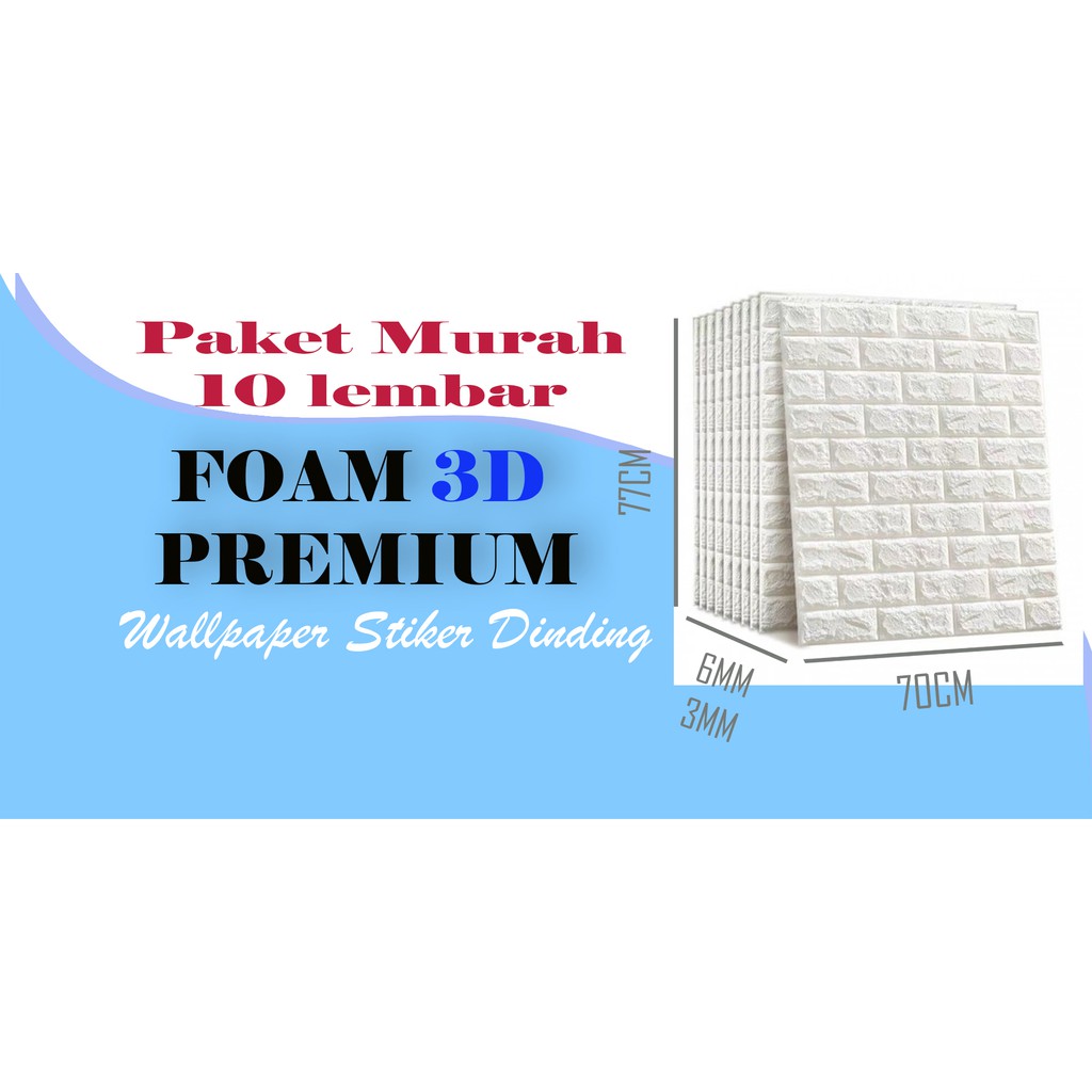 PAKET 10 LEMBAR WALLPAPER 3D - 77 X 70 CM - PERDANA WALLPAPER