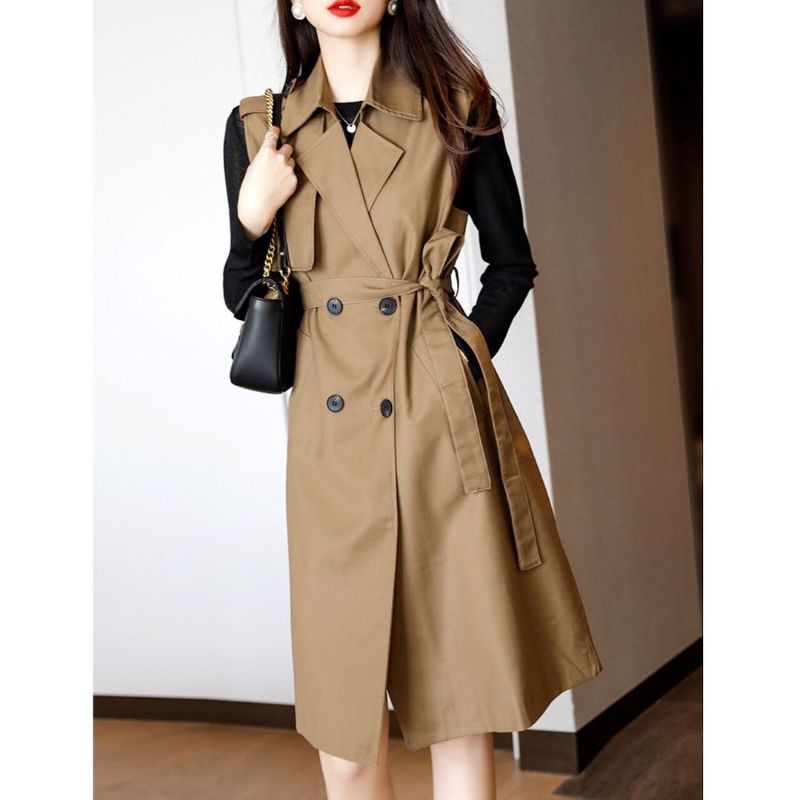 QUEEN SAKURA - Q3646B - TERESA PREMIUM LONG SLEEVELESS OUTER IMPORT - VEST PANJANG/ OUTER TANPA LENG