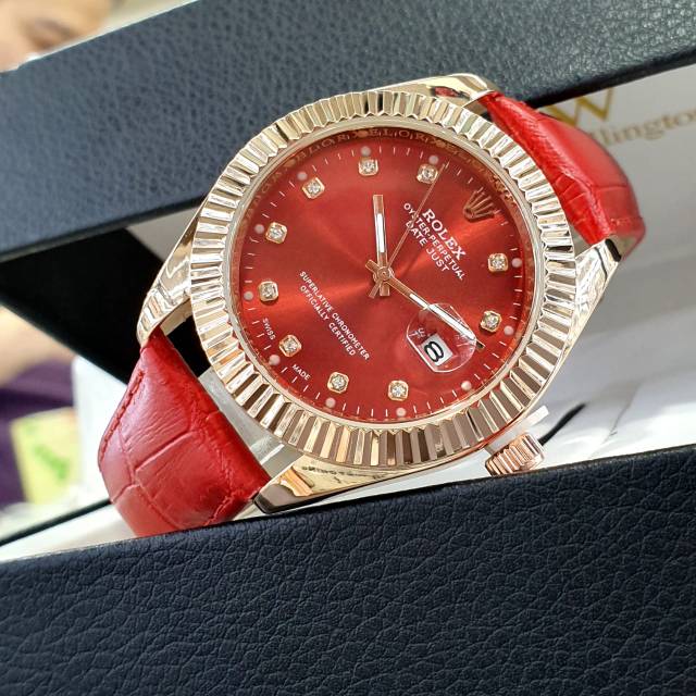 Jam Tangan Wanita Cewek Rolex Tali Kulit