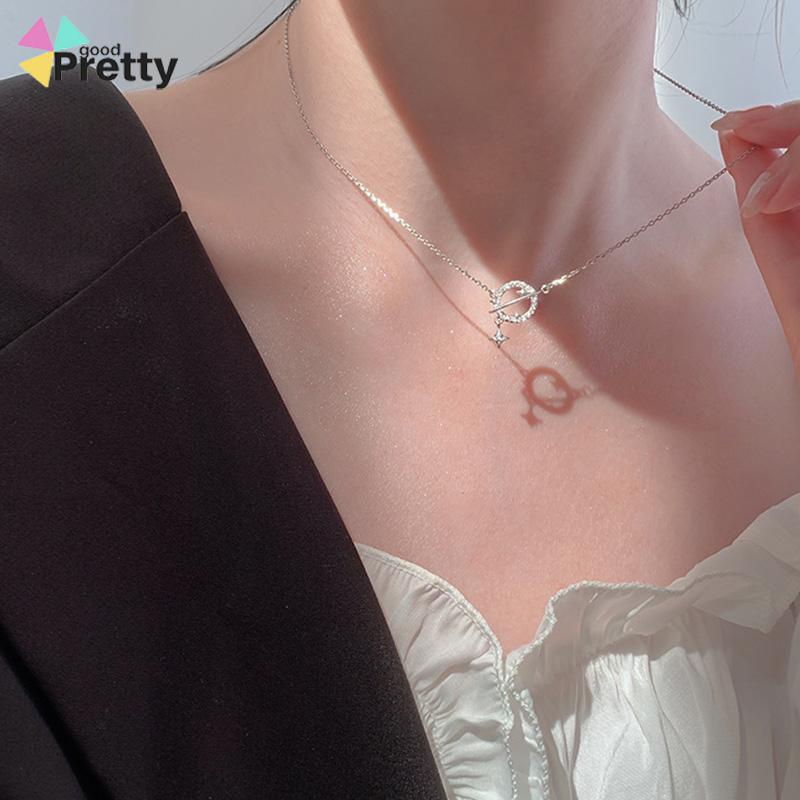 Planet Kalung Wanita Ringan Mewah Desain Niche Flash Diamond Temperamen Pacar Super Lembut - PD