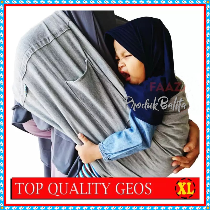 CUCI GUDANG - Geos Gendongan Kaos Bayi BerKantung Anti Capek Dan Ribet Baby Carrier