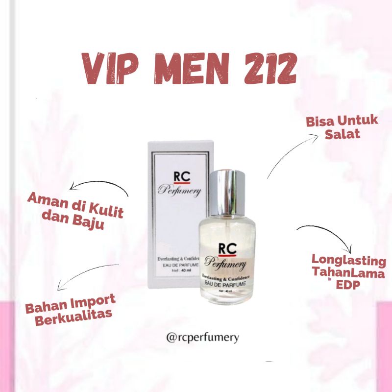Rc Perfumery Parfum 212 VIP Men Parfum pria Tahan Lama EDP