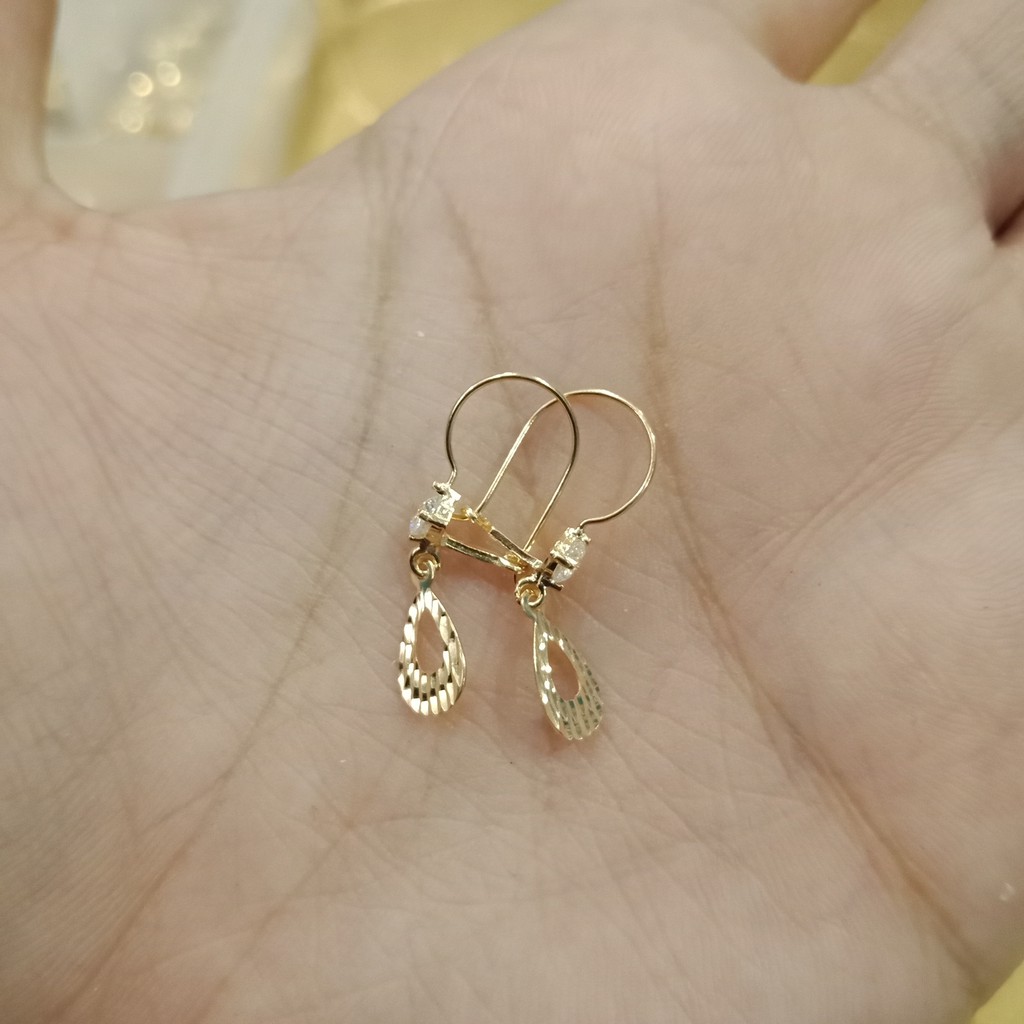 Anting anak dan dewasa emas asli kadar 700 70% 22 setengah g gr gram gold love ukir timun bintang