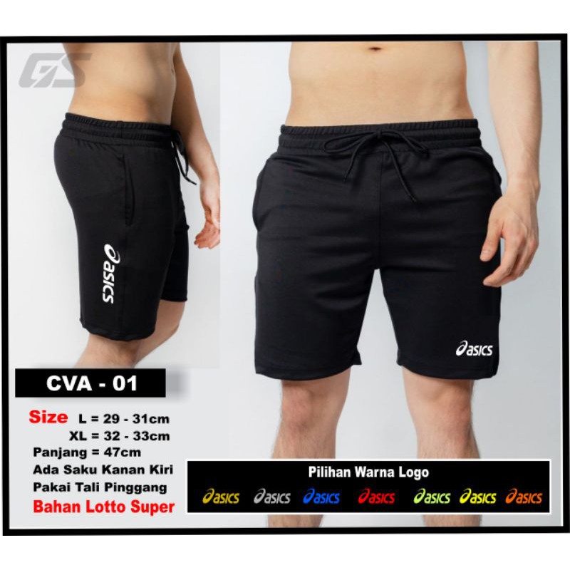 Celana hitam Pendek Voli Volley lotto Olahraga unisex (pria wanita)