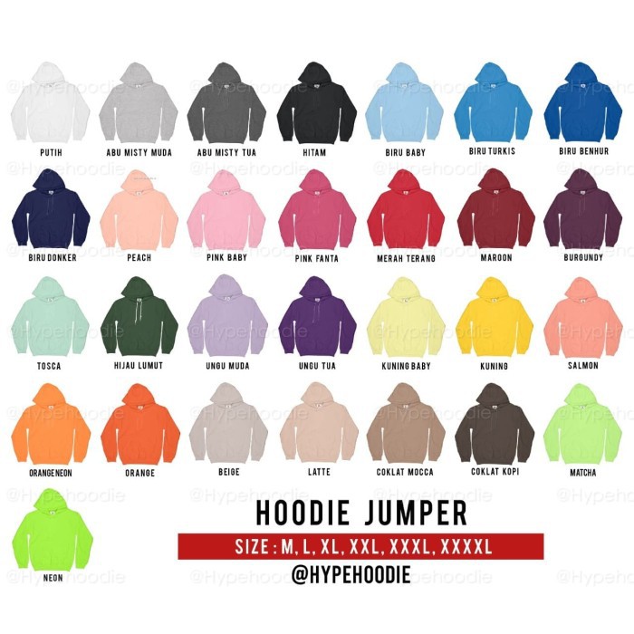 HYPE Jaket Hoodie Jumper Polos Hitam M-XXXL - Hitam M