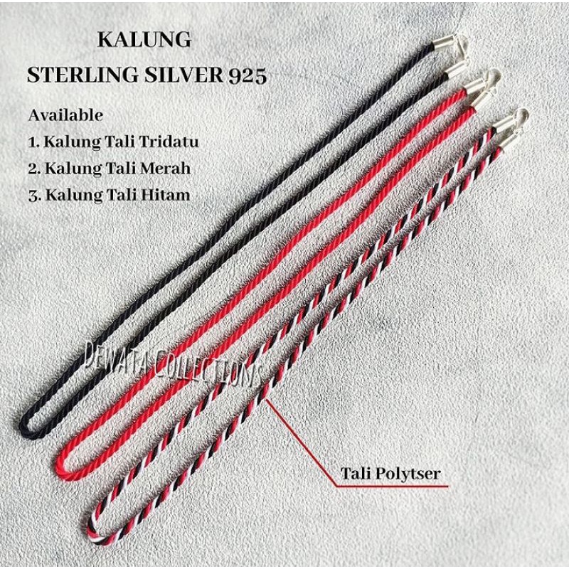 KALUNG PERAK BALI(FREE GELANG) /KALUNG TRIDATU BALI/ KALUNG TALI MERAH /KALUNG TALI HITAM