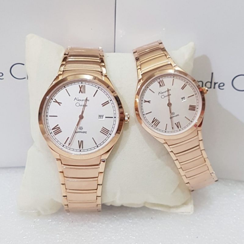 JAM TANGAN COUPLE ALEXANDRE CHRISTIE AC 8561 / AC8561 HARGA SEPASANG ORIGINAL