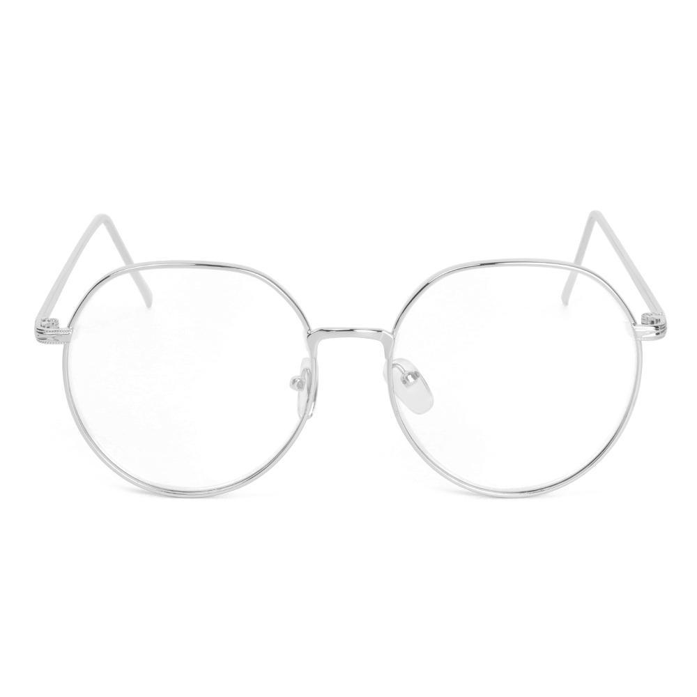 R-flower Kacamata Frame Metal Bulat Ultra Ringan Gaya Vintage Untuk Pria / Wanita