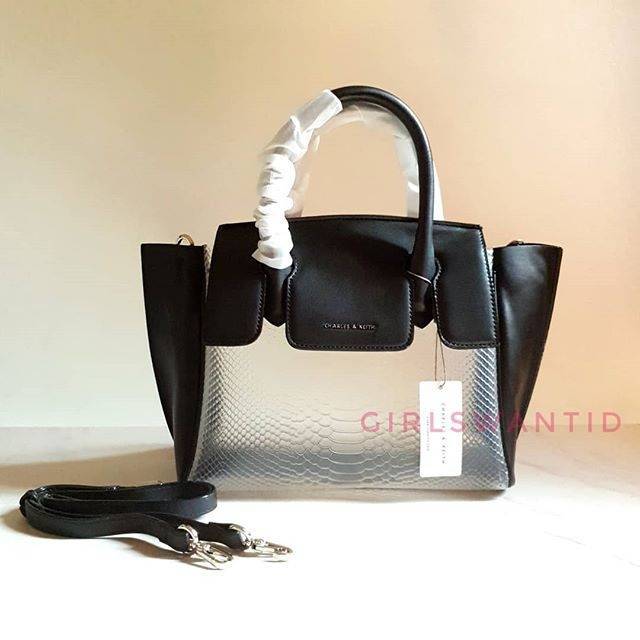 Tas Charles CNK and Ck Keith MEDIUM Metallic Snake Print Trapeze Bag Handbag