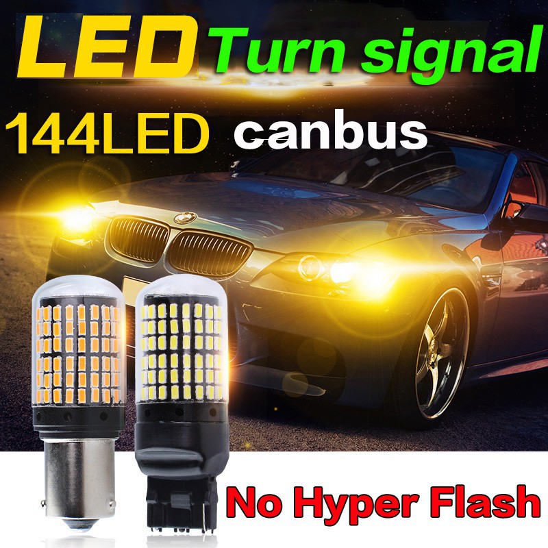 1pcs 144 lamp decoding LED no hyper flash 1156 T20 1157 T15 turn signals W16W Canbus No Eror Untuk S