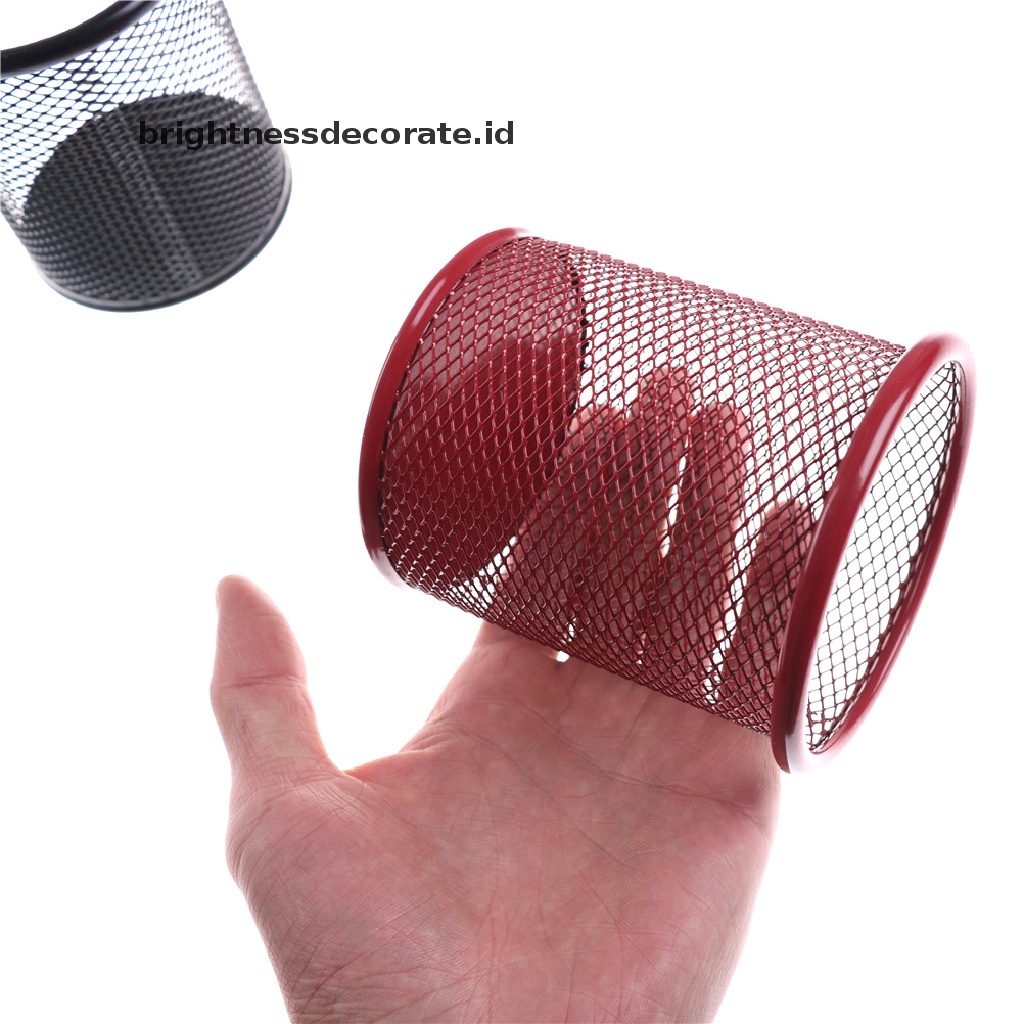 [birth] 1Pcs Mesh Metal Pencil Organizer Storage Office Desk Pen Holder Containersp [ID]