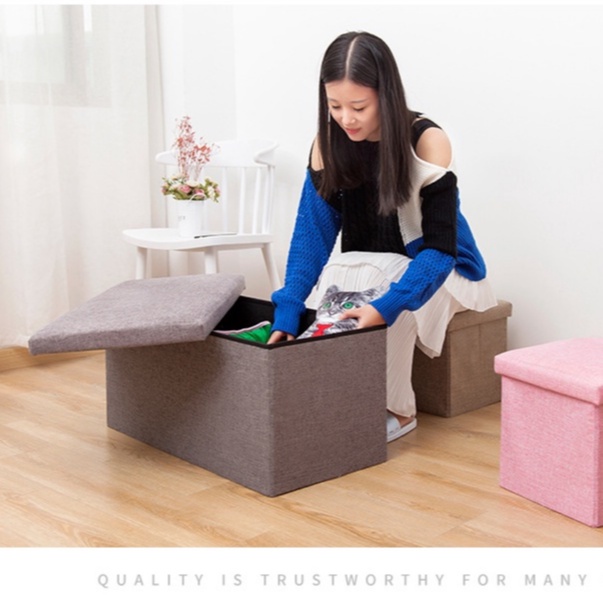 Kotak Penyimpanan Barang Plus Sofa Kursi Bisa diduduki bisa dilipat Kuat diinjak Bisa Jadi Meja Anti Air Multifunctional storage stool storage stool can sit on adult sofa stool folding fabric storage box for shoe stool home