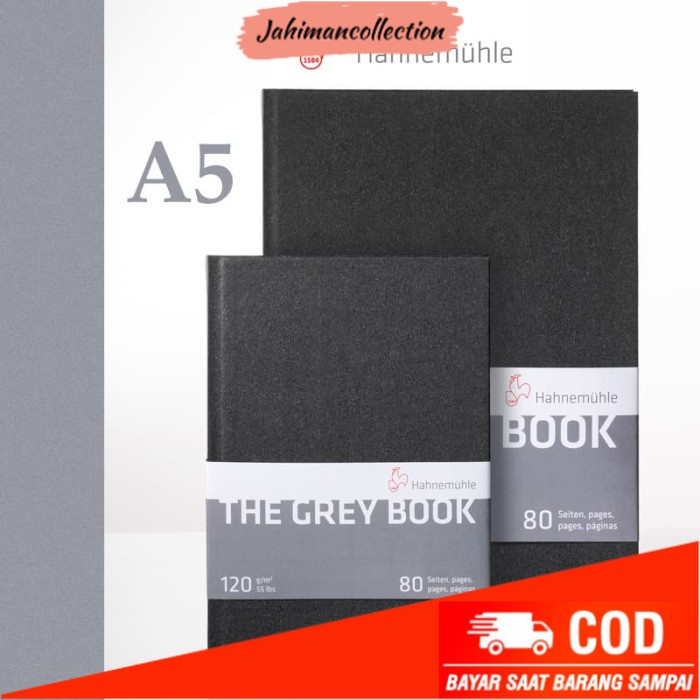 

✨ BISA COD ✨ Hahnemuhle The Grey Book Sketchbook A5 (120gsm / 40 sheets)