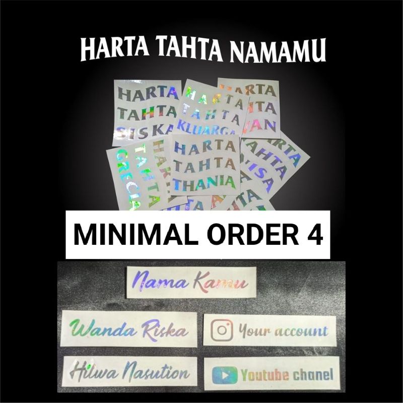 

STIKER HOLOGRAM BISA TULIS NAMA IG/ HARTA TAHTA NAMA MURAH CUTTING