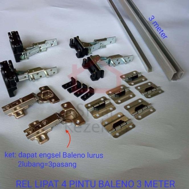 Rel Pintu Lemari Lipat Tarik Dorong Roda 3M Folding Foldable Wardrobe