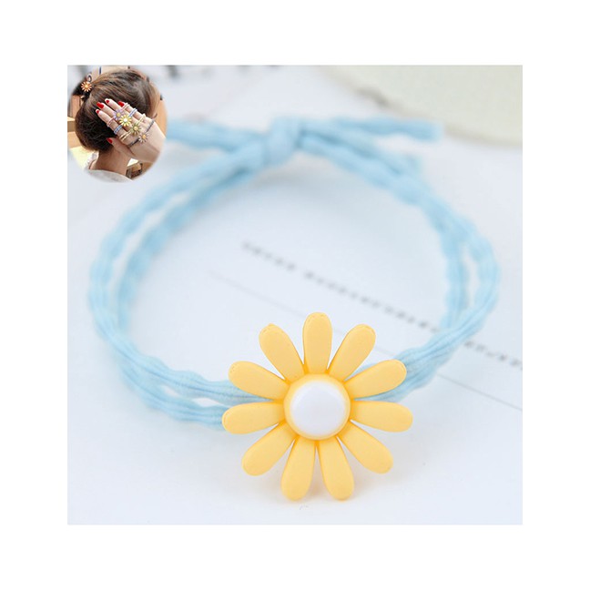 LRC Ikat Rambut Fashion Paste Flower Small Daisy Flower Head Rope A58636