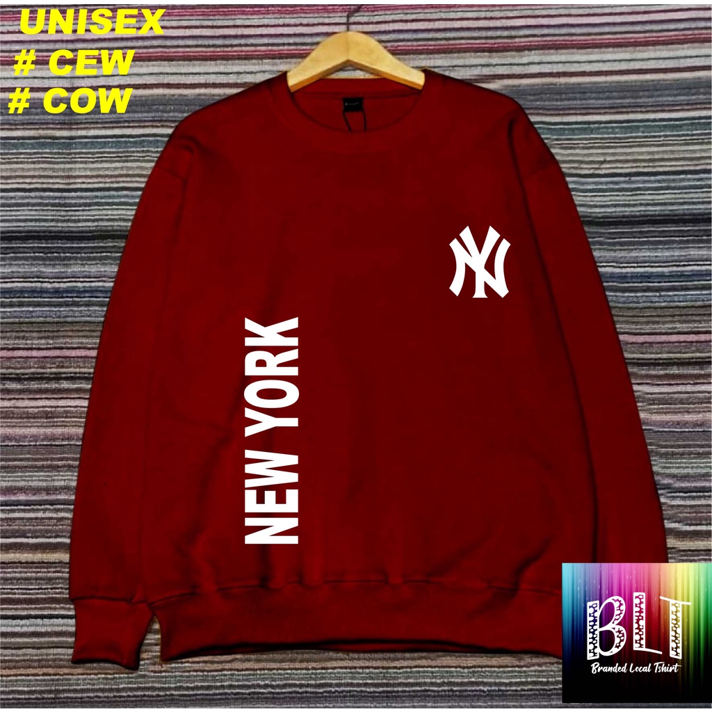 Crewneck Sweater Cotton Fleece Logo NY NEW YORK / Sweater Pria/SWEATER WANITA / Sweater Distro / Outerwear Original Terbaru Termurah Terlaris/UNISEX/SWEATER MURAH/SWEATER 2022