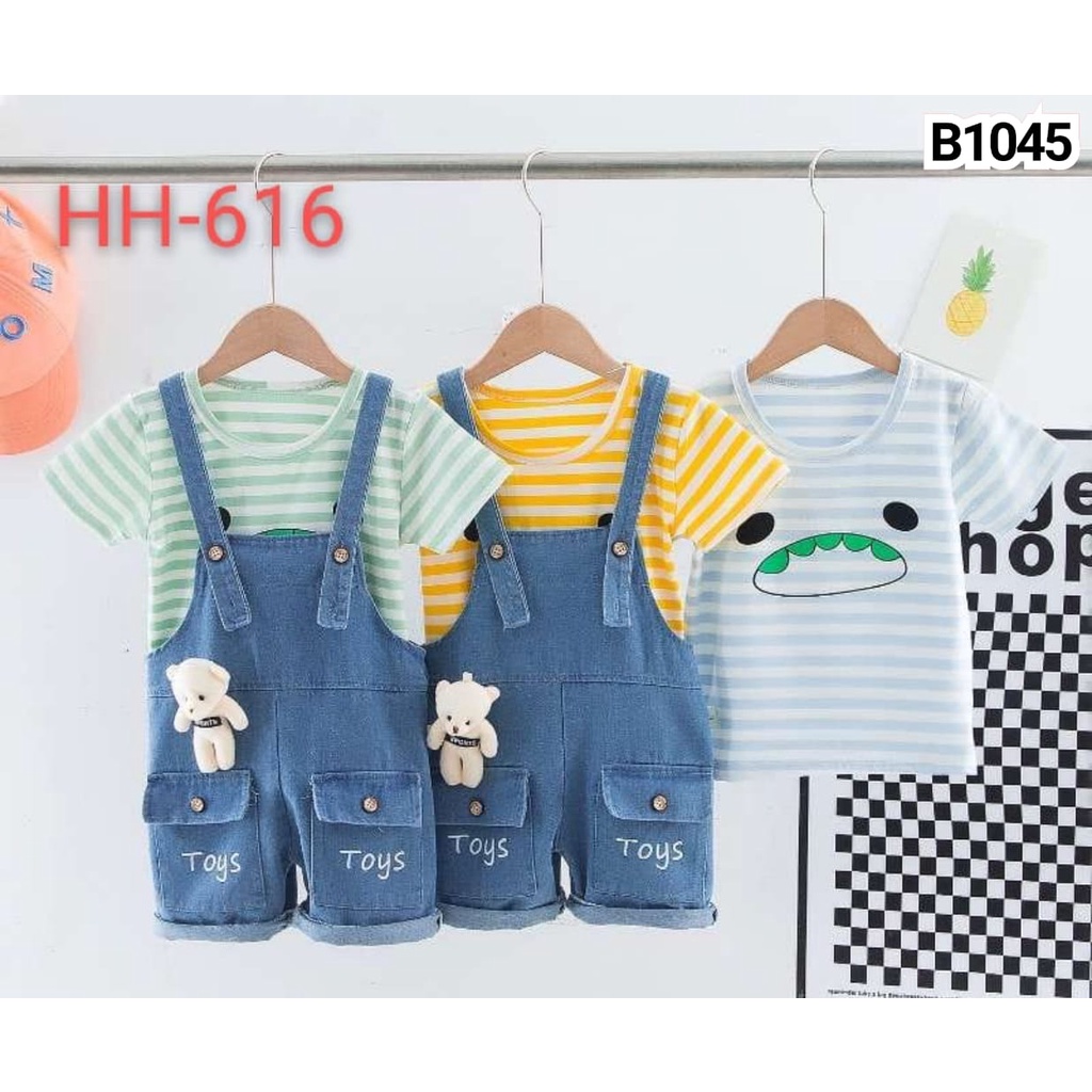 OVERALL SET KAOS JEANS ANAK IMPORT B1045