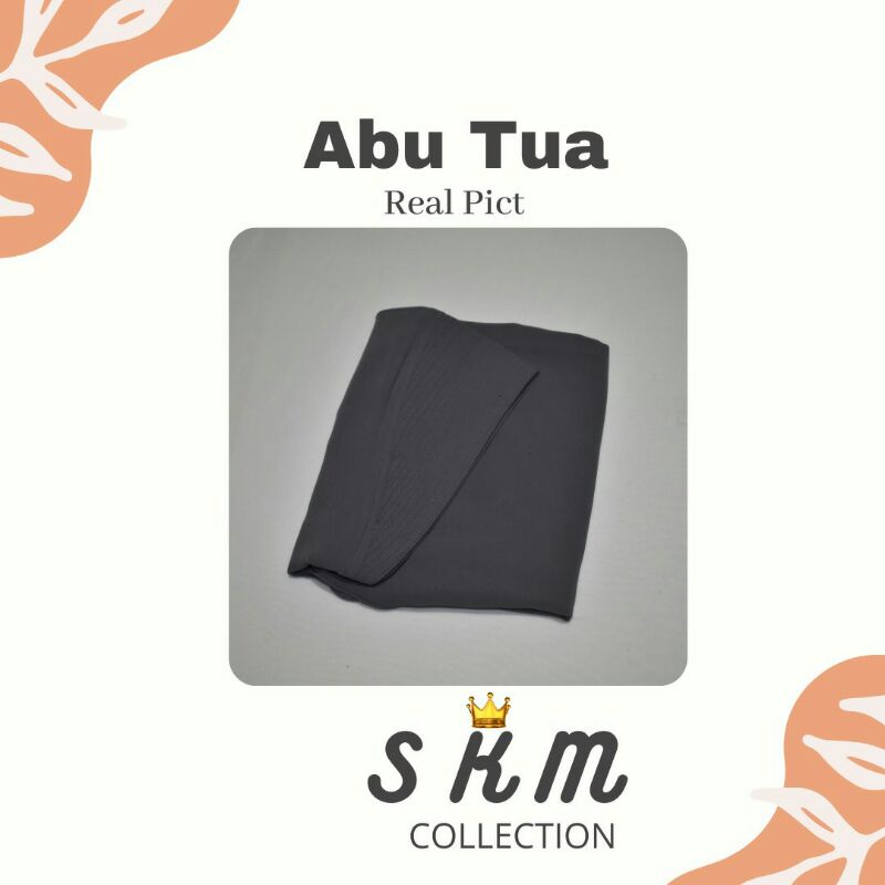 khimar instan LV ceruty beby doll premium hijab/ jilbab / kerudung LV ceruty dua layer premium-Abu tua