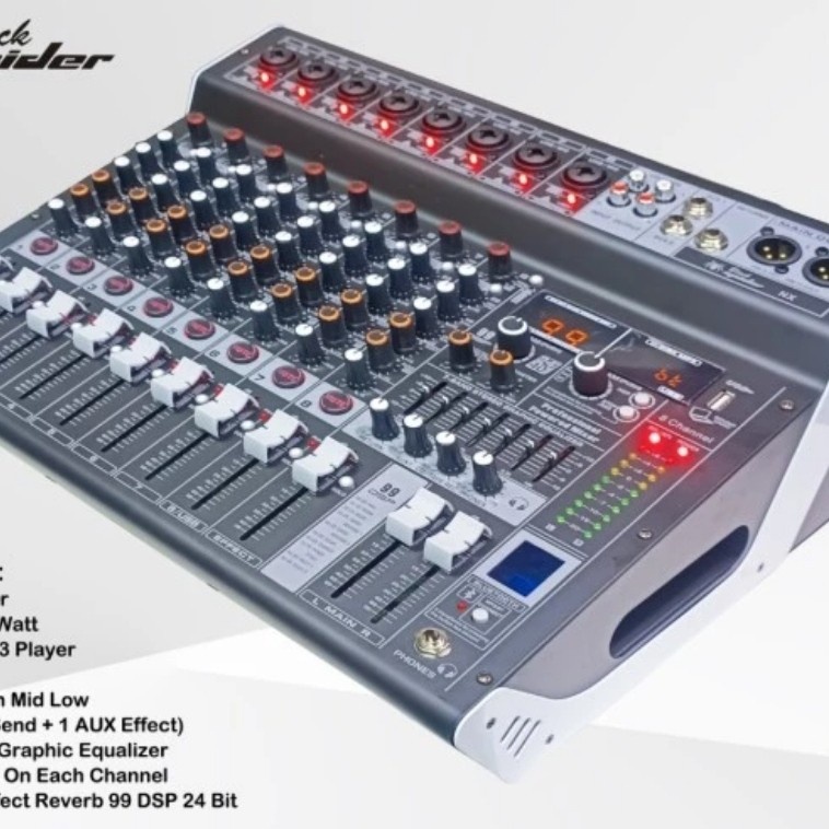 Power mixer blackspider nx8 original black spider 8 channel nx 8