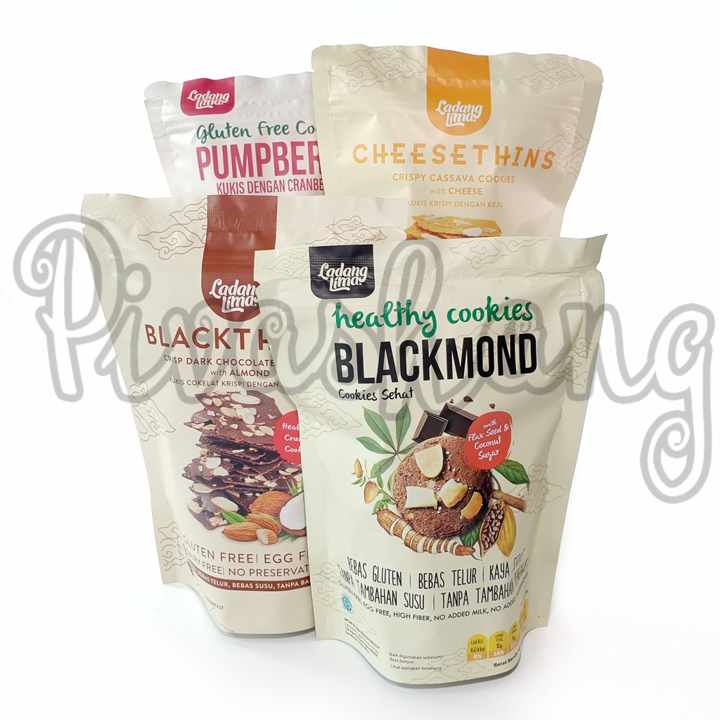 

Ladang Lima Healthy Cookies Gluten Free Blackmond, Pumberry, Blackthins, Cheesethins
