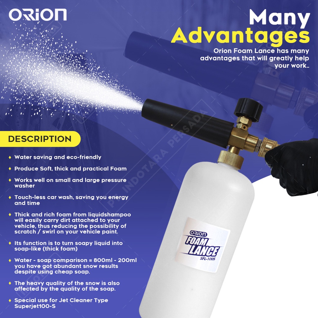 Foam Lance Snow Wash Jet Cleaner Orion - SFL 100S for Superjet100S