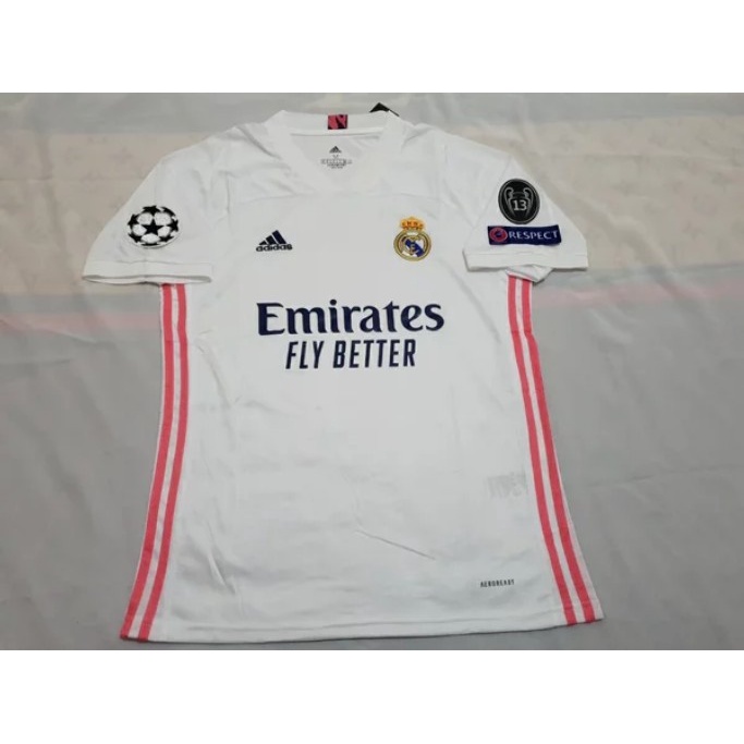Jersey Real Madrid Home 2020/2021 Full Patch UCL