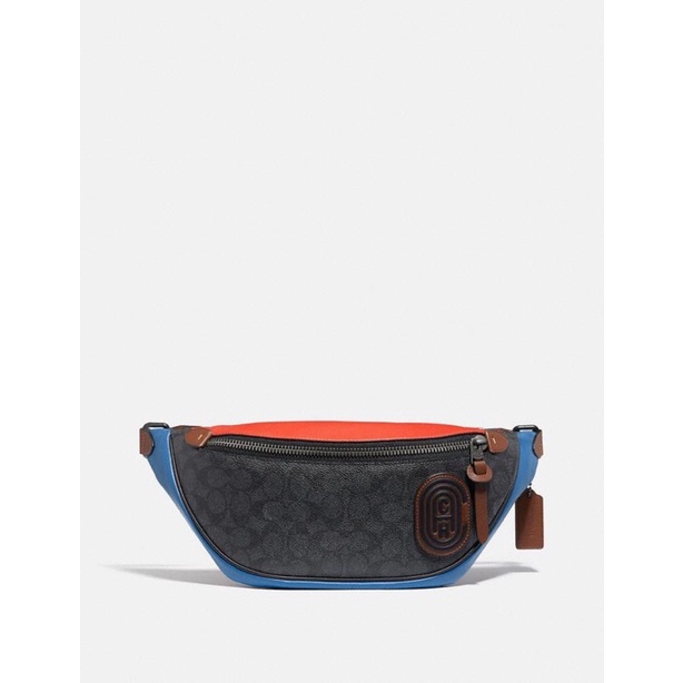 Coach Belt Bag In Colorblock Signature Canvas With Patch (962)