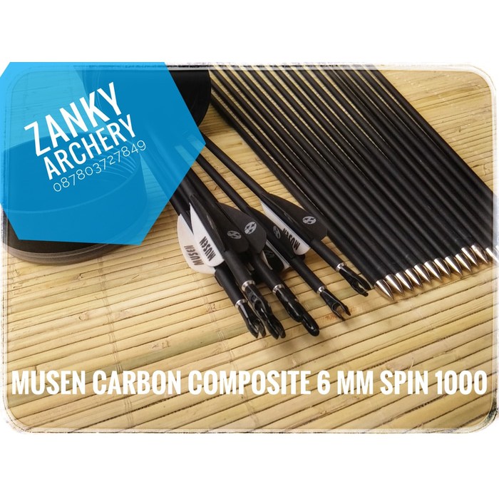 Musen carbon 6 mm spin 1000 anak panah karbon musen Kualitas Orignal & Terbaik