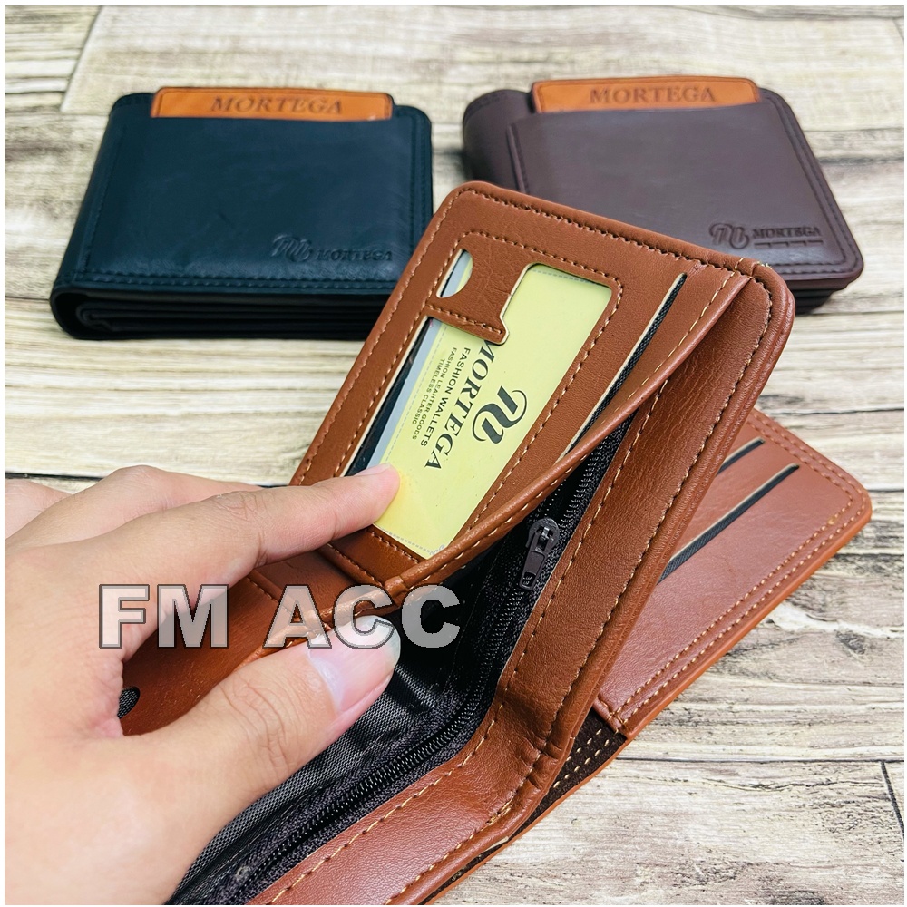 Dompet Kulit Pria Pendek-Dompet Pria Import Mortega-Choklat