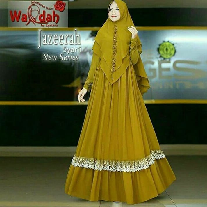 Baju muslim wanita gamis syari pesta mewah jaguar gliter Size xl busui klok 4m merah putih silver