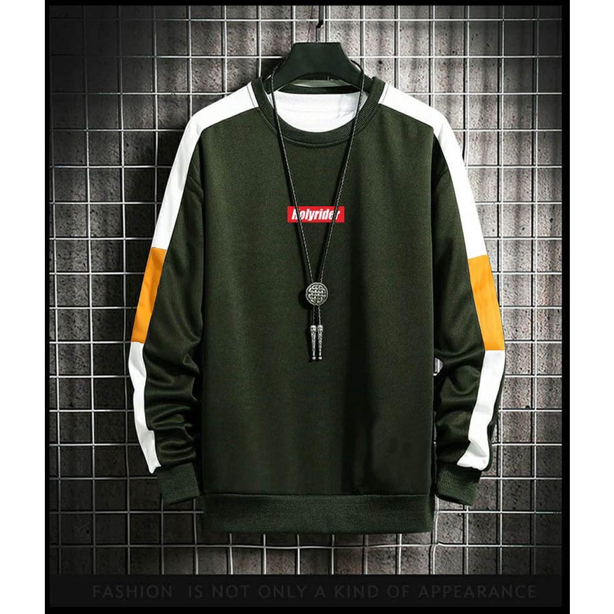 HLRD BLOCK CREWNECK PLAT TANGAN 3D LOGO BORDIR // SWEATER BASIC PRIA DAN WANITA