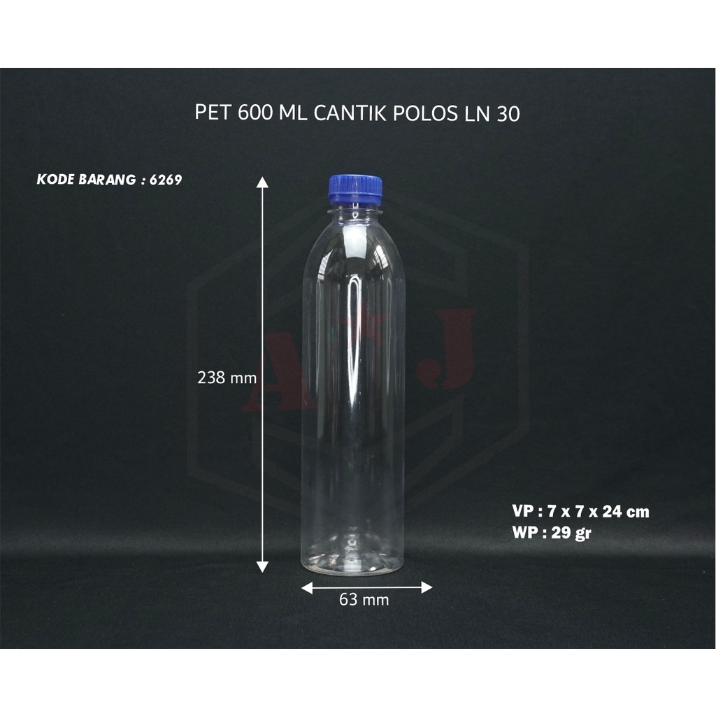 Botol 600 ml Cantik Polos Long Neck