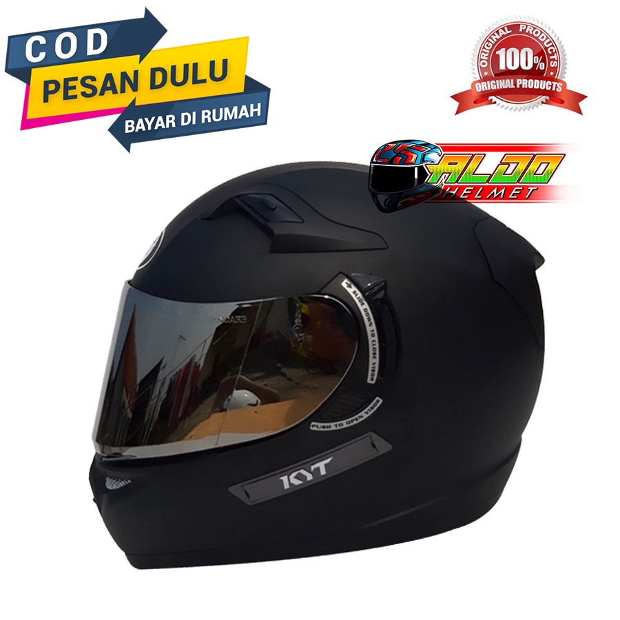 helm kyt k2 rider solid black doff flat visor iradium helm full face helm kyt terlaris